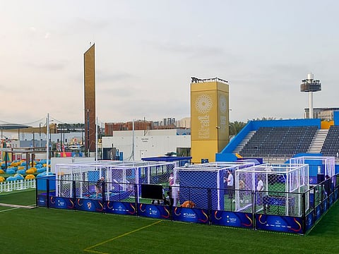 The FIFA Club World Cup UAE 2021 Mobile roadshow featured at Expo 2020 in the Sports Arena.