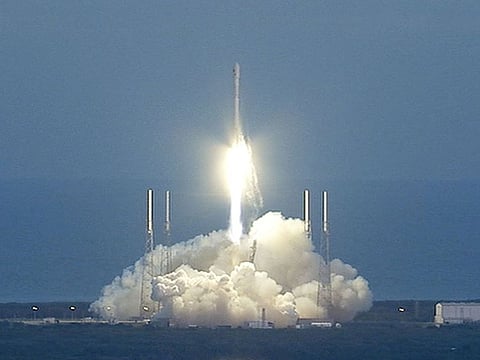 This NASA handout file photo taken on February 11, 2015 shows NOAA's DSCOVR satellite launching from Cape Canaveral Air Force Station in Florida.