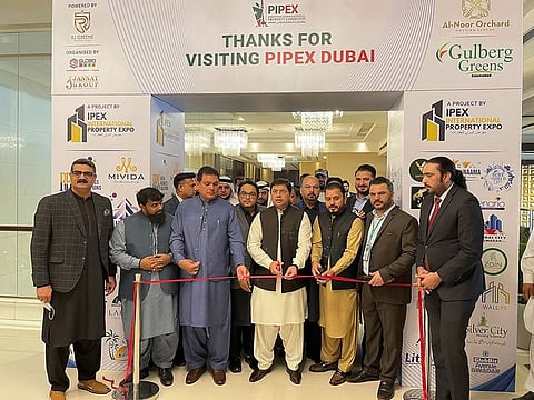 Pakistan Consul General Hassan Afzal Khan inaugurating property exhibition in Dubai on Friday