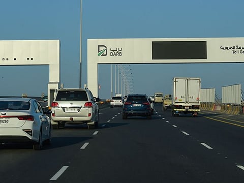 Darb toll gate on Sheikh Khalifa bin Zayed Al Nahyan Road in Abu Dhabi