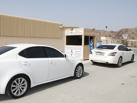 Visitors must carry their ID card and follow the queue at the new COVID-19 test centre in Fujairah