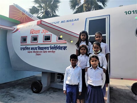A Bihar school is hoping that an aircraft-shaped library will develop the reading habit in children.