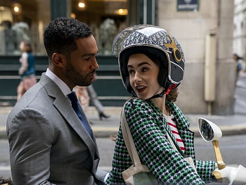 Lucien Laviscount as Alfie, Lily Collins as Emily in 'Emily in Paris'