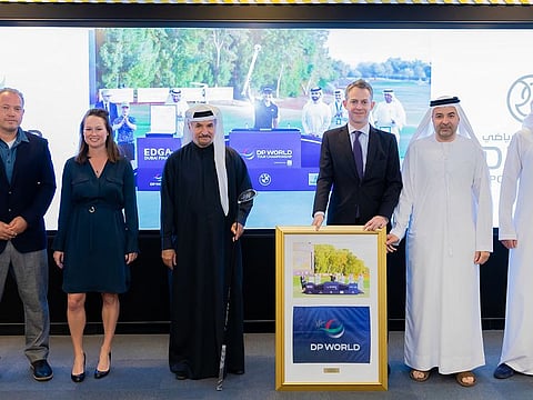Saeed Hareb and Tom Phillips, Head of DP World Tour’s Middle East division, along with other officials of Dubai Sports Council and DP World Tour.