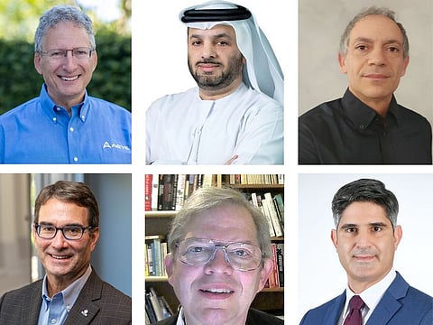 The jury members (clockwise from top-left): Dr Allan Steinhardt, Faisal Al Bannai, Dr Francesco la Gal, Dr Cesare Stefanini, Dr Robert Hummel and Dr Eric Krotkov.