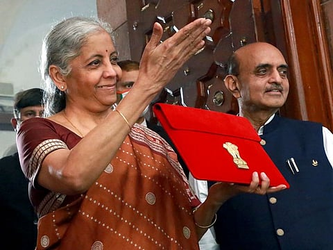 Indian Finance Minister Nirmala Sitharaman while presenting the Budget for the previous financial year.