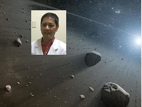 File photo of an asteroid. Inset Dr. Jose "Jett" Aguilar