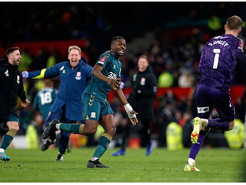 Cupset! Manchester United crashed out of the FA Cup last night as Championship side Middlesbrough came from behind at Old Trafford and then emerged victorious in a nail-biting 16-shot penalty shootout.