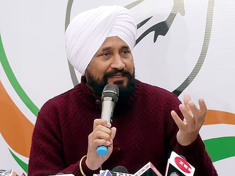 Punjab Chief Minister Charanjit Singh Channi addressing a press conference in Chandigarh