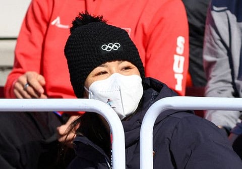 Chinese tennis star Peng Shuai was in attendance at the Beijing Winter Olympics to watch her compatriot Eileen Gu win gold in the women's big air event.