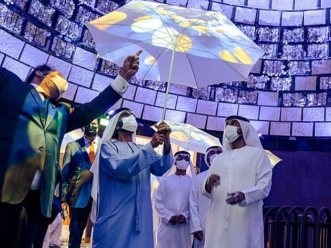 His Highness Sheikh Mohammed bin Rashid Al Maktoum today toured the Sustainability Pavilion and Netherlands Pavilion at Expo 2020 Dubai.