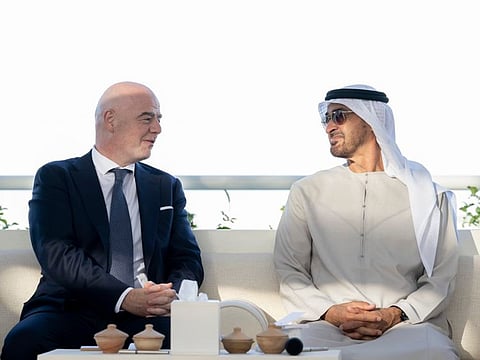Sheikh Mohamed with Fifa's Gianni Infantino.