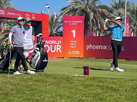 Ahmad Skaik in action at the RAK Classic alongside Jazz Janewattanond