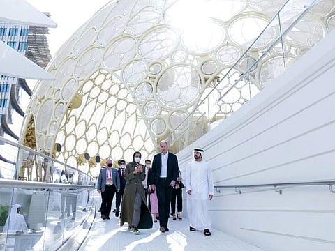 Sheikh Hamdan and Prince William during visit to Expo 2020 Dubai on Thursday