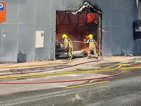 The warehouse that caught fire.