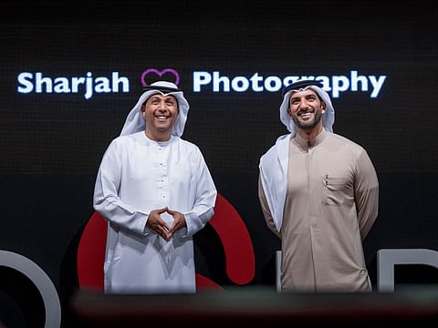 Sheikh Sultan bin Ahmad Al Qasimi, Deputy Ruler of Sharjah, and Chairman of Sharjah Media Council (SMC) during the awarding ceremony of Xposure International Photography and Short Film Awards