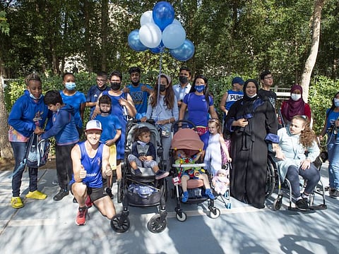 The Angelman Syndrome community that had gathered at The Sustainable City in Dubai on Tuesday morning.