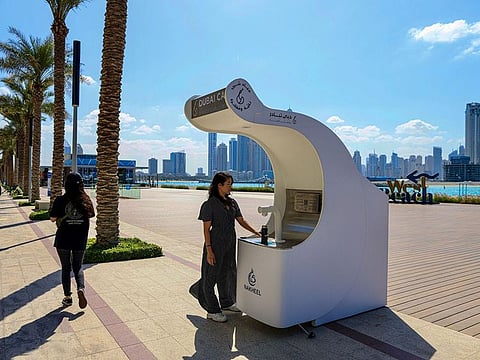 A new drinking water refill station at West Beach under the Dubai Can drive