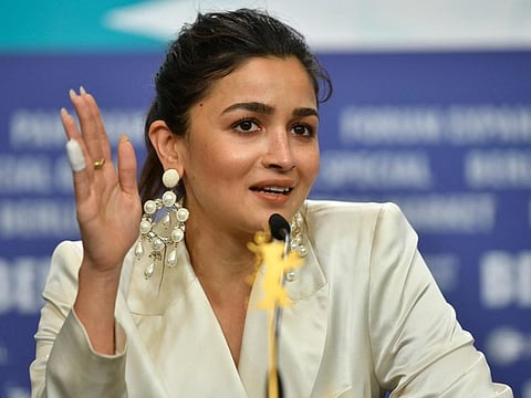 Bollywood actress Alia Bhatt attends the press conference for the film "Gangubai Kathiawadi" presented in the "Berlinale Special Gala" section during the 72nd Berlinale Film Festival in Berlin on February 16, 2022.