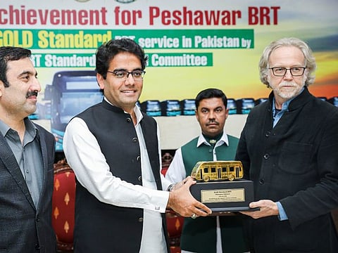 The Peshawar Bus Rapid Transit (BRT) has received the ‘Gold Standard’ award from the BRT standard technical committee.