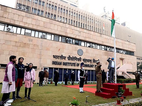 IIT New Delhi during India's Republic Day celebrations on January 26, 2022