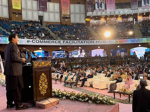 Imran Khan at the launch of e-commerce portal called ‘National e-Tijarat Portal’ in Islamabad. PM Khan said that the government is committed to empowering youth with digital skills that can transform lives, drive revenue growth and help bridge the country’s trade deficit.