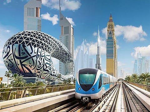 Dubai Metro rolls out special train to welcome Museum of the Future on Tuesday.