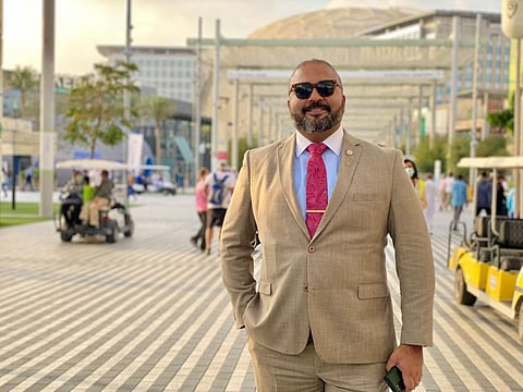 Dubai-born New York Senator Kevin Thomas at Expo 2020 Dubai on Tuesday evening.