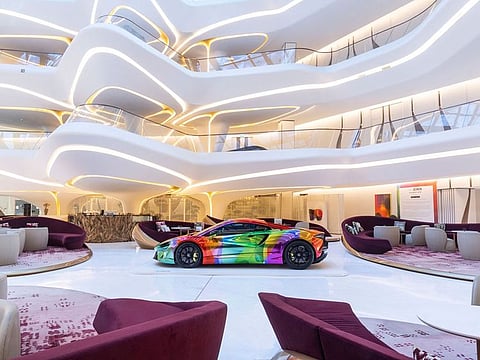 The McLaren Art Car is on display at ME Dubai hotel until March 31.