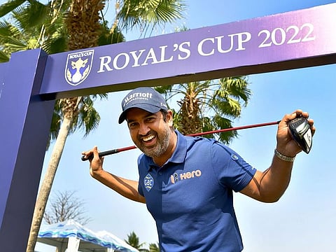 Dubai-based golfer Shiv Kapur in a jovial mood before the start of his round at Royal's Cup.