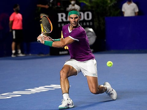 Spain's Rafael Nadal extended his winning run in 2022 to 12 matches with a win against USA's Stefan Kozlov during their Mexico ATP Open 500 men's singles match in Acapulco, Mexico, on Wednesday.