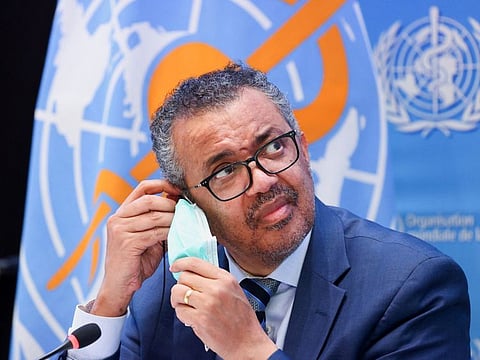 Tedros Adhanom Ghebreyesus, Director-General of the World Health Organization (WHO), attends a news conference in Geneva, in a file photo.