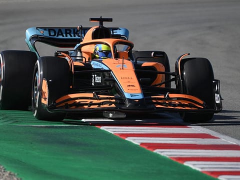 McLaren's Daniel Ricciardo drives during the Formula One pre-season testing at the Circuit de Barcelona-Catalunya in Montmelo, Barcelona province.