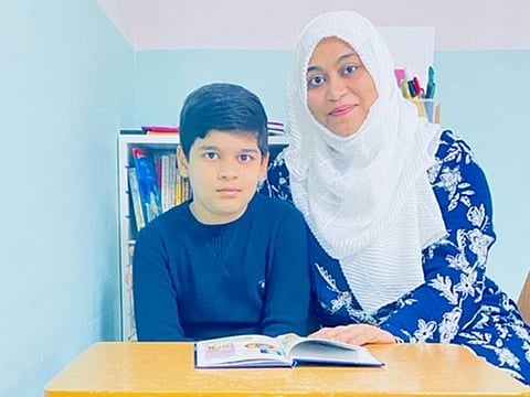 Seema Raheem with her son Rizvi