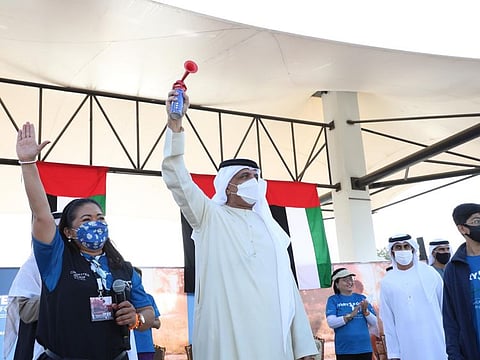 His Highness Sheikh Saud bin Saqr Al Qasimi at the launch of the charitable Terry Fox Run, organised at Al Qawasim Corniche in Ras Al Khaimah, to support cancer research projects.
