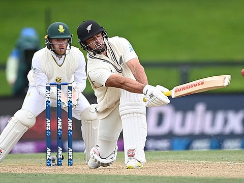 New Zealand's Colin de Grandhomme against South Africa