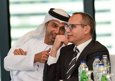 A free trade agreement will set the platform to ease goods and capital flow between the countries. (Ittai Ben Zeev, CEO of Tel Aviv Stock Exchange and Mohamed Al Khaja, Ambassador of the UAE to Israel)