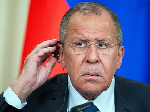 Russian Foreign Minister Sergey Lavrov prepares to take a question during his and Egyptian Foreign Minister Sameh Shoukry joint news conference following the talks in Moscow, Russia, May 14, 2018. Zemlianichenko, File)