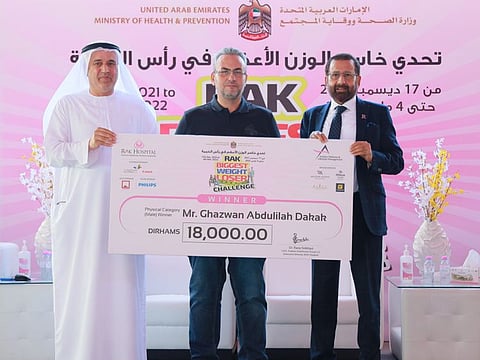 Ghazwan Abdulilah Dakak, the biggest male weight loser in the Physical category, took home Dh18,000 in cash prize after losing 36kg.