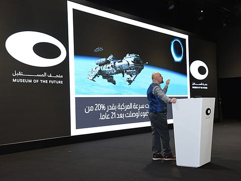 Dr Mohamed Qasem, assistant professor in Electronics Engineering, and member of the board of directors for the Digital School in the UAE, during his lecture at the Museum of the Future in Dubai.