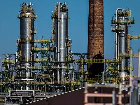 Industrial facilities of PCK Raffinerie oil refinery are pictured in Schwedt/Oder, Germany, March 7, 2022. The company receives crude oil from Russia via the 'Friendship' pipeline.