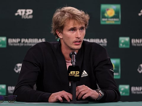 Alexander Zverev of Germany during the BNP Paribas Open at the Indian Wells Tennis Garden in Indian Wells, California.