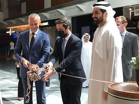 (From left) Nickolay Mladenov, Farshied Jabarkhyl and Saeed Al Nazari at the inauguration in Emirates Towers, Dubai, today.