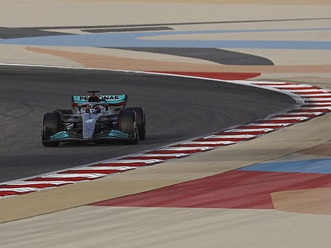 Mercedes' Lewis Hamilton during Formula 1 testing at the Bahrain International Circuit, in Sakhir, Bahrain.