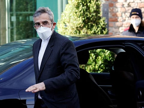 Iran's chief nuclear negotiator Ali Bagheri Kani arrives at Palais Coburg where closed-door nuclear talks with Iran take place in Vienna, in a file photo.