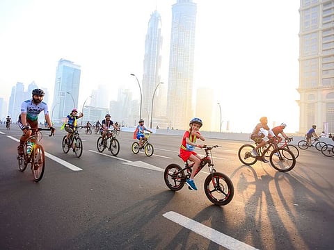 'Dubai Ride' under Dubai Fitness Challenge in 2021 on Sheikh Zayed Road