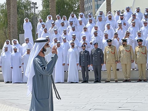 Sheikh Mohammed bin Rashid Al Maktoum greets the graduates