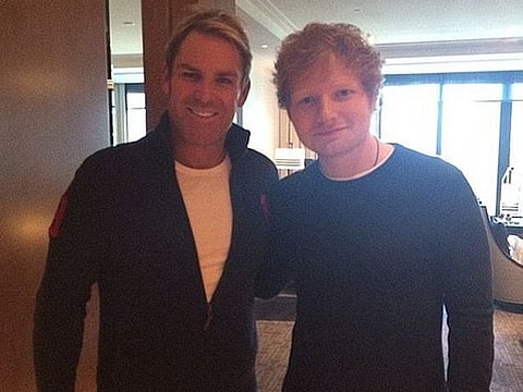 Shane Warne and Ed Sheeran