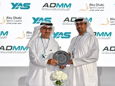 Aref Al Awani, General Secretary of Abu Dhabi Sports Council (left) with Saif Al Noaimi, CEO of Abu Dhabi Motorsport Management.