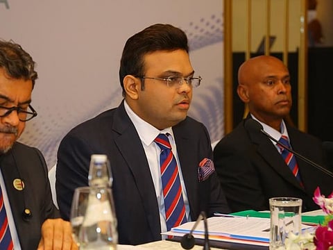 Jay Shah (centre) received a one-year extension as the President of the Asian Cricket Council at their AGM in Colombo on Saturday. Pankaj Khimji (left) was appointed as the Vice Chairman of ACC while Mahinda Vallipuram was appointed as chairman of the Development Committee.